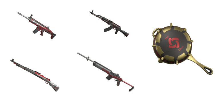 Скины для оружия PGC 2019 — SCAR-L, AKM, Kar98k, Mini14, Сковородка